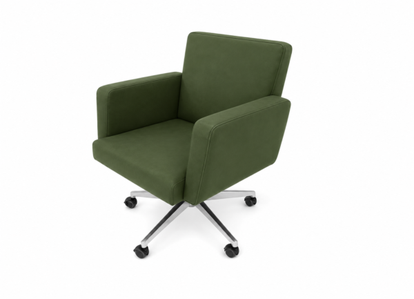 [CC 2001-m] Brown Leather Office Chair