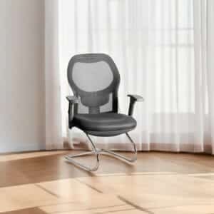 black mesh waiting chair