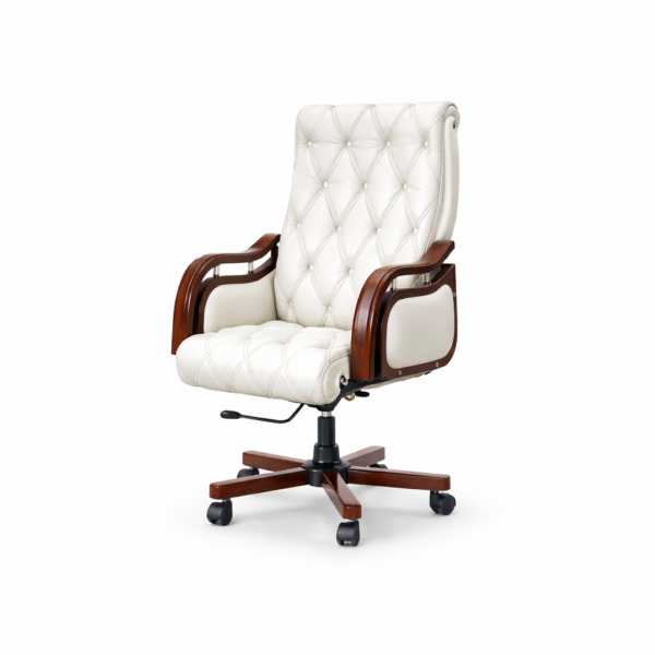 [ GL 201 ] Beige Leather Manager Chair