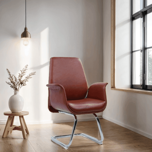 Brown Waiting Leather Chair