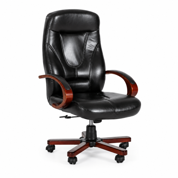 [MC-300] Brown Leather Desk Chair
