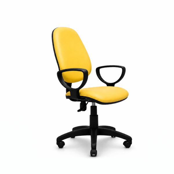 Yellow Leatherette Office Chair