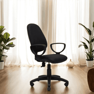 Black leather staff chair