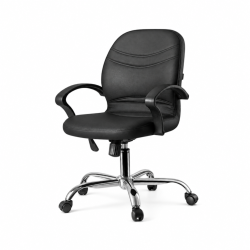 Black Leatherette Office Chair Black Leatherette Office Chair