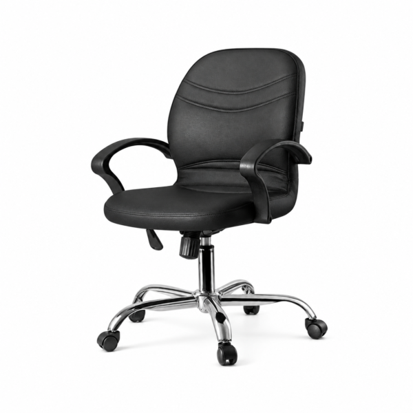 Black Leatherette Office Chair Black Leatherette Office Chair