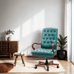 Green Leather Manager Chair